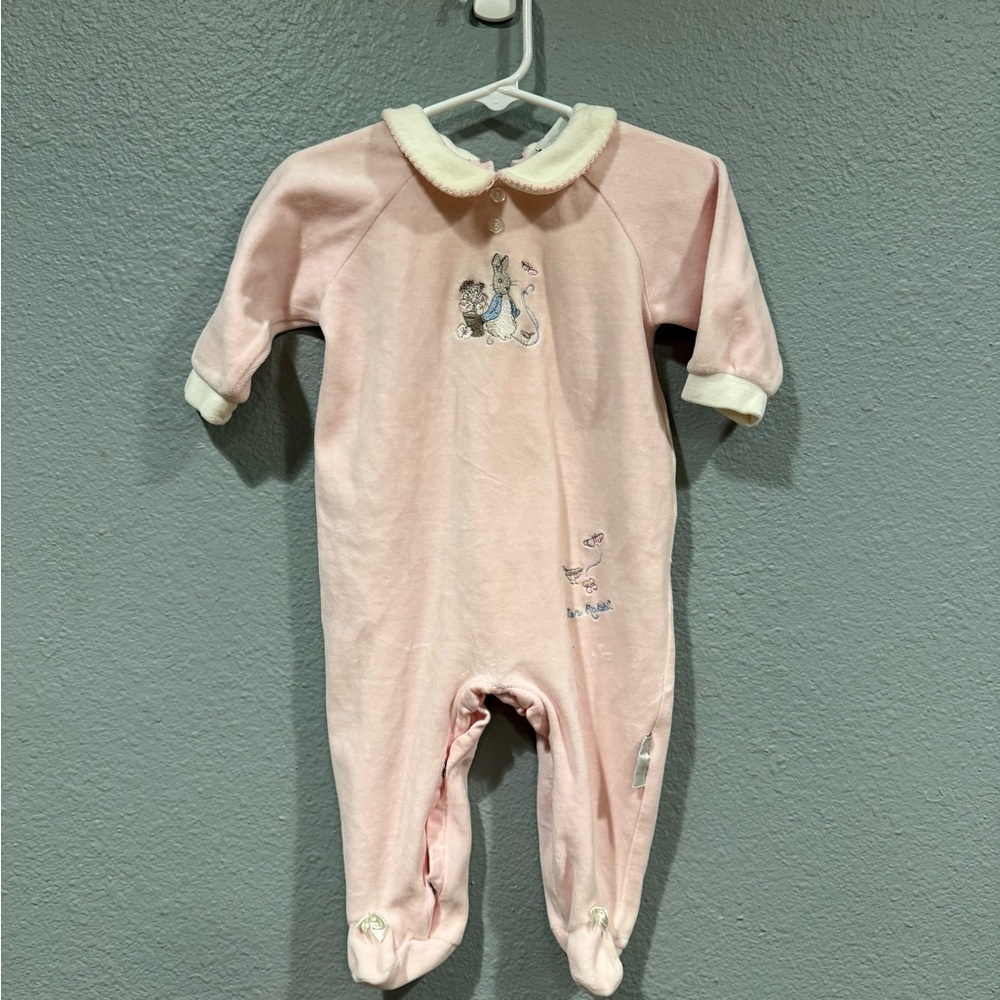 VINTAGE Peter Rabbit Pink Footie
